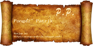 Pongó Patrik névjegykártya