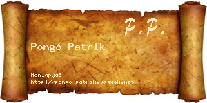 Pongó Patrik névjegykártya